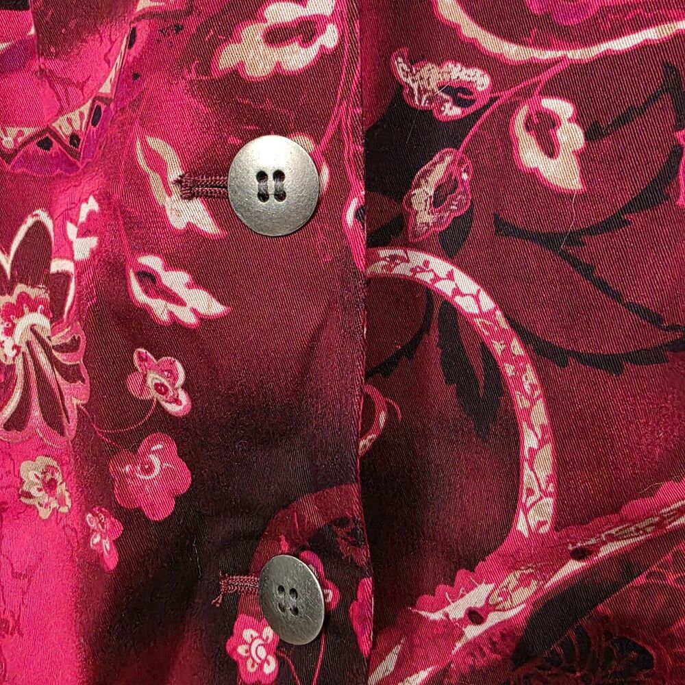 Chico's Red & Black Floral Print Button Front Blazer - Picture 5 of 7